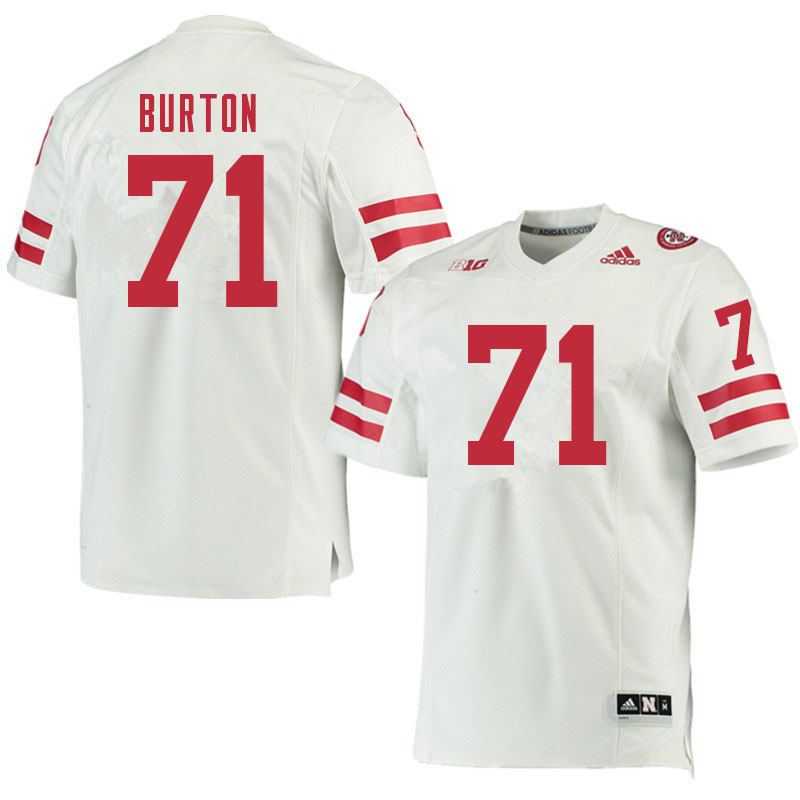 Men #71 Maddox Burton Nebraska Cornhuskers College Football Jerseys Sale-White